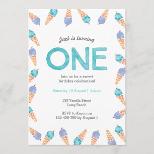1ère fête d'anniversaire   Invitation à la crème g