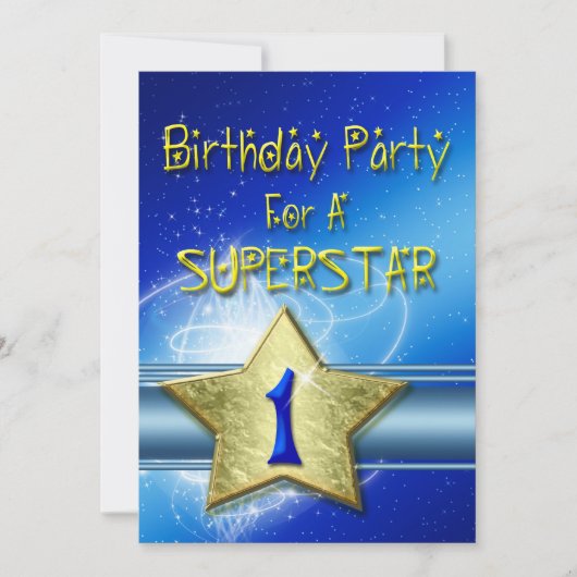1ère fête d'anniversaire Invitation pour une super (Devant)