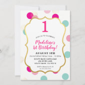 1ère FÊTE D'ANNIVERSAIRE INVITATION spot de confet (Devant)