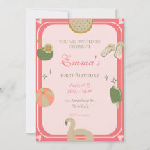 1ère fête de billard invitations d'anniversaire ph