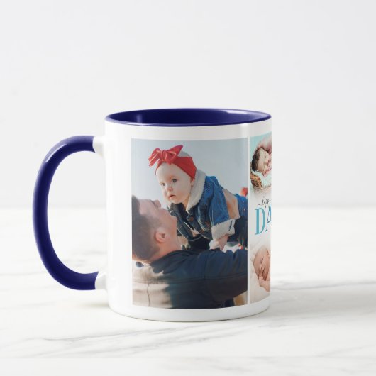 1ère Fête des pères Photo Collage Mug (Gauche)