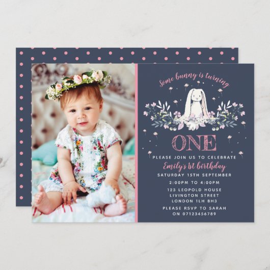 1ère invitation à l'anniversaire - conception de l (Devant / Derrière)