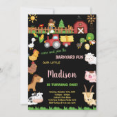 1ère invitation d'anniversaire de ferme Barnyard (Devant)