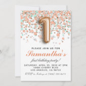 1ère Invitation d'anniversaire d'or Rose (Devant)