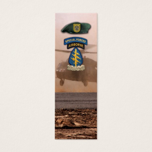 1ère marque-page des forces spéciales Green Berets (Devant)