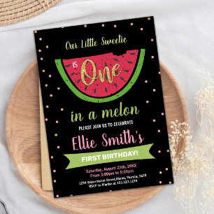 1ère Pastèque Verte Invitations d'anniversaire