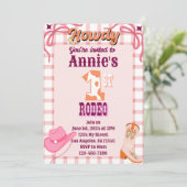 1ère Rodéo Cowgirl Thème Anniversaire Invitation (Debout devant)