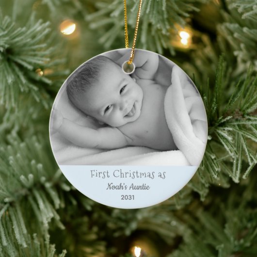 1ère Tante de Noël Nephew Personalz Photo Ornement (Arbre)