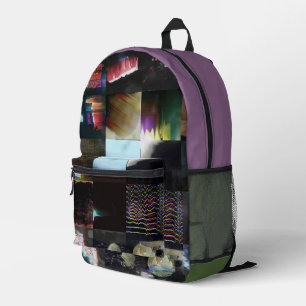 1FB1F9F4 Cyberpunk Glitch Art Mozaïek Abstract Bedrukte Rugzak