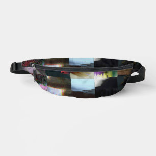 1FB1F9F4 Cyberpunk Glitch Art Mozaïek Abstract Heuptasje