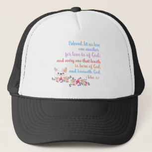 1Johannes 4:7 Bijbelvers Trucker Pet