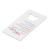 1John4:7 Bijbelversie Kredietkaart Flessenopener (Achterkant Gekanteld)