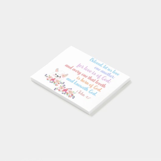 1John4:7 Bijbelversie Post-it® Notes (Schuin)