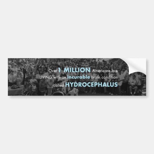 1M met Hydrocephalus Bumpersticker (Voorkant)