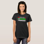 1N23456 1 Down 6 Up Motorcycle Shift Pattern T-shirt (Voorkant volledig)