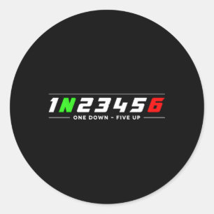 1N23456 Motorfietser Verschuiving Verschuiving Mot Ronde Sticker