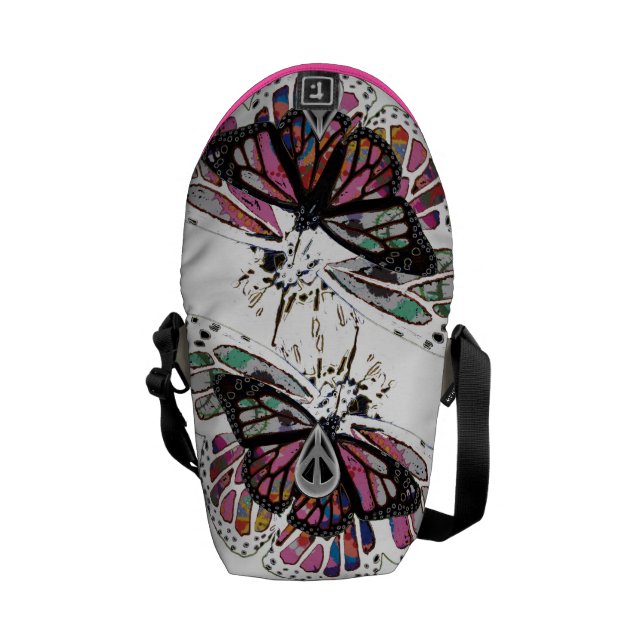 1PEACE "kleine zachte vleugels" Messenger Bag (Achterkant Open)