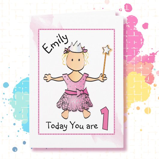 1re carte d'anniversaire pour la petite princesse