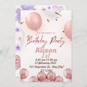 1re invitation anniversaire (Devant / Derrière)