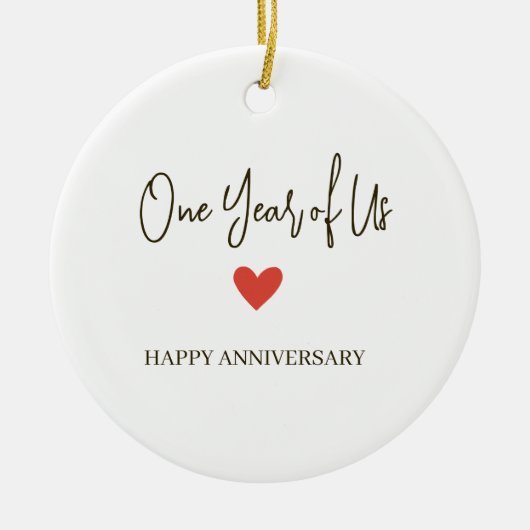 1st Anniversary – One Year of Us Keramisch Ornament (Voorkant)