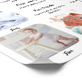 1st Birthday Baby Milestone Custom Picture Collage Poster (Hoek)