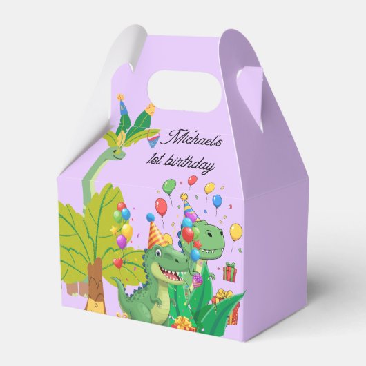 1st Birthday Dinosaur Minimal baby boy Bedankdoosjes (Voorkant Zijde)