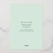 1st Birthday Foil Invitation Card | St. Patrick's  (Verso)