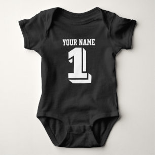 1St Birthday football jersey number baby body suit Romper