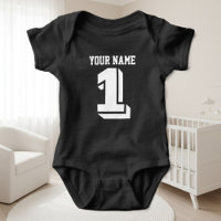 1St Birthday football jersey number baby body suit