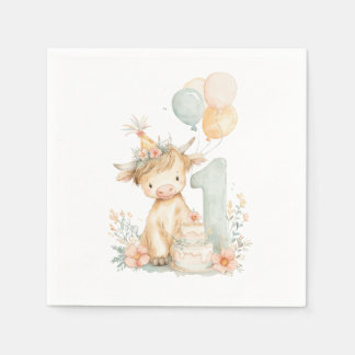 1st birthday highland cow servet