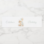 1st birthday Highland Cow  Waterfles Etiket (Enkel label)