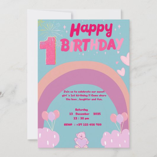 1st birthday invitation (Devant)