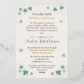 1st Birthday Invitation Card - St. Patrick's Day (Verso)