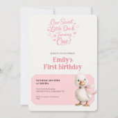 1st Birthday Invitation Gingham Duck Theme Kaart (Devant)