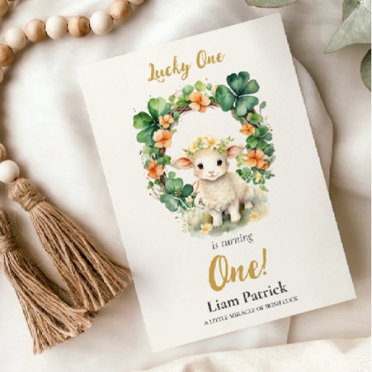 1st Birthday Invitation St. Patrick's Day Card