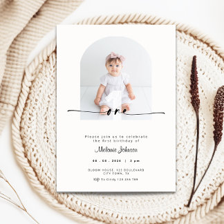 1st Birthday Invitation with Photo Kaart
