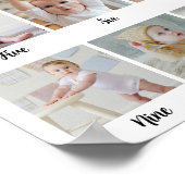 1st Birthday Milestone Custom Photo Collage Poster (Hoek)