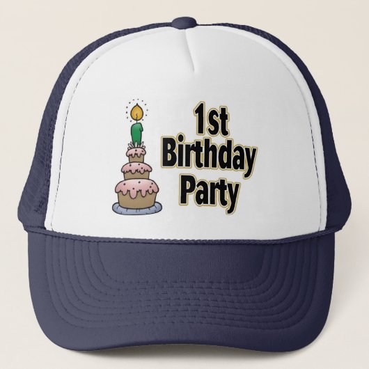 1st birthday party hat trucker pet (Voorkant)