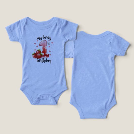 1st Birthday Tri-Blend Infant One Piece Bodysuit (Design Recto & Verso)
