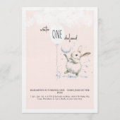 1st Birthday Winter Wonderland Blush Birthday Kaart (Voorkant)