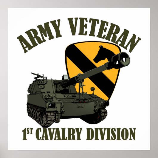 1st Cav Vet - M109 Howitzer Poster (Voorkant)