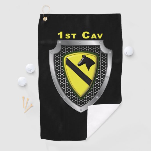 1st Cavalry Division First Team Custom Shield Golfhanddoek (Insitu)