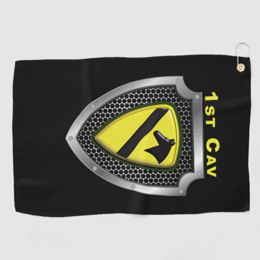 1st Cavalry Division First Team Custom Shield Golfhanddoek (Horizontaal)