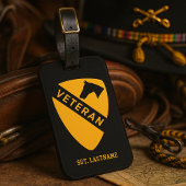 1st Cavalry Division "First Team" Personalized Bagagelabel