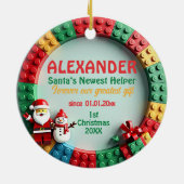 1st Christmas 2 sided, Bright Beginnings Keramisch Ornament (Achterkant)