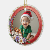 1st Christmas 2 sided Cherub Joy Keramisch Ornament (Links)