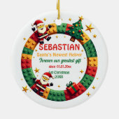 1st Christmas 2 sided Festive Builder Keramisch Ornament (Achterkant)