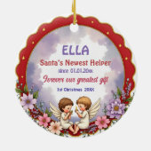 1st Christmas 2 sided Golden Keepsake Keramisch Ornament (Achterkant)