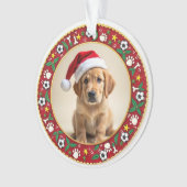 1st Christmas 2-sided Paws & Holly Ornament (voorkant)