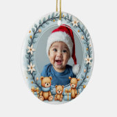 1st Christmas 2 sided Teddy Tidings Keramisch Ornament (Rechts)